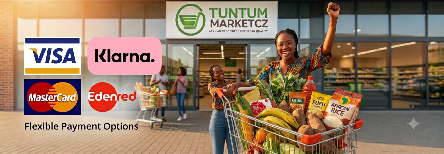 Flexible payment options at Tuntum Market: Visa, Mastercard, Klarna and Edenred