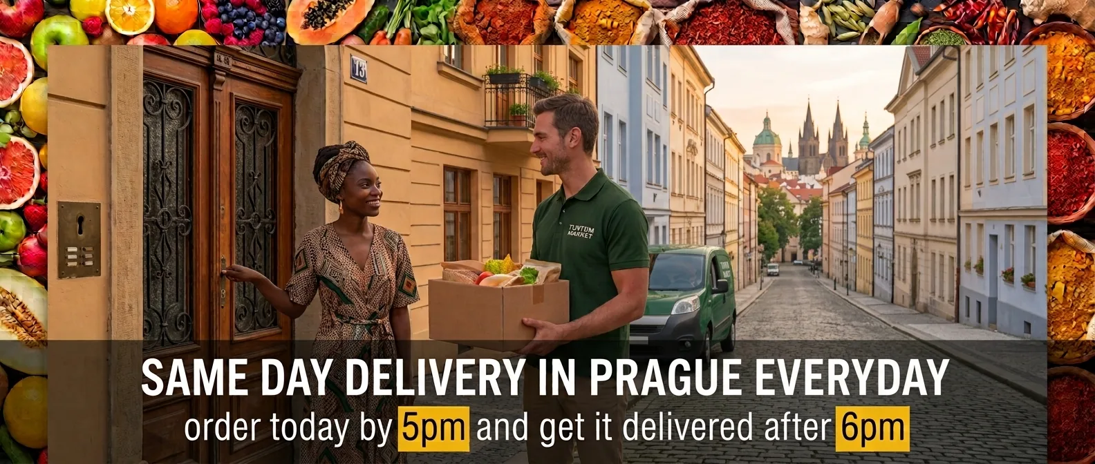 Same-day grocery delivery in Prague every day: order by 5 pm for delivery after 6 pm.